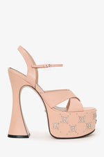 Gucci Pink Leather GG Platform Heels Size 38.5