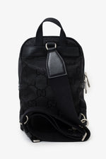Gucci Black Jumbo GG Nylon Off the Grid Sling Backpack