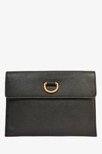 Burberry Black Leather 'D Ring' Clutch