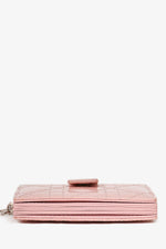 Christian Dior 2019 Pink Patent Leather Lady Dior Jasmine Card Holder