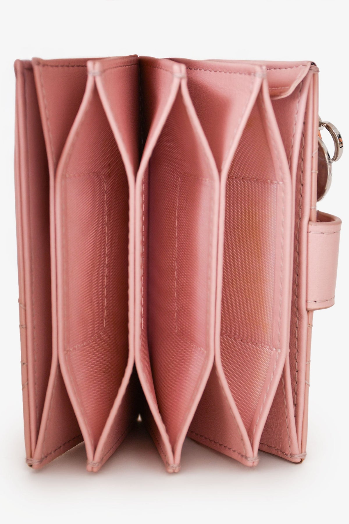 Christian Dior 2019 Pink Patent Leather Lady Dior Jasmine Card Holder