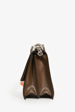 Fendi Brown Leather Small 'Kan I' Chain Crossbody