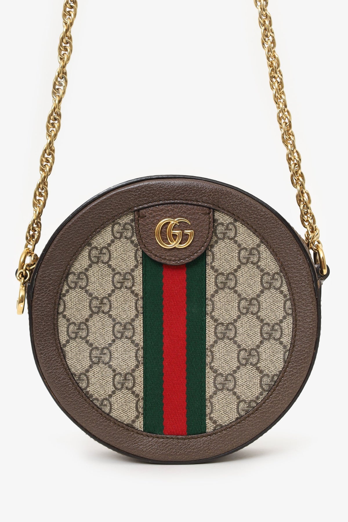 Gucci Supreme Canvas Ophidia 'GG' Mini Round Crossbody
