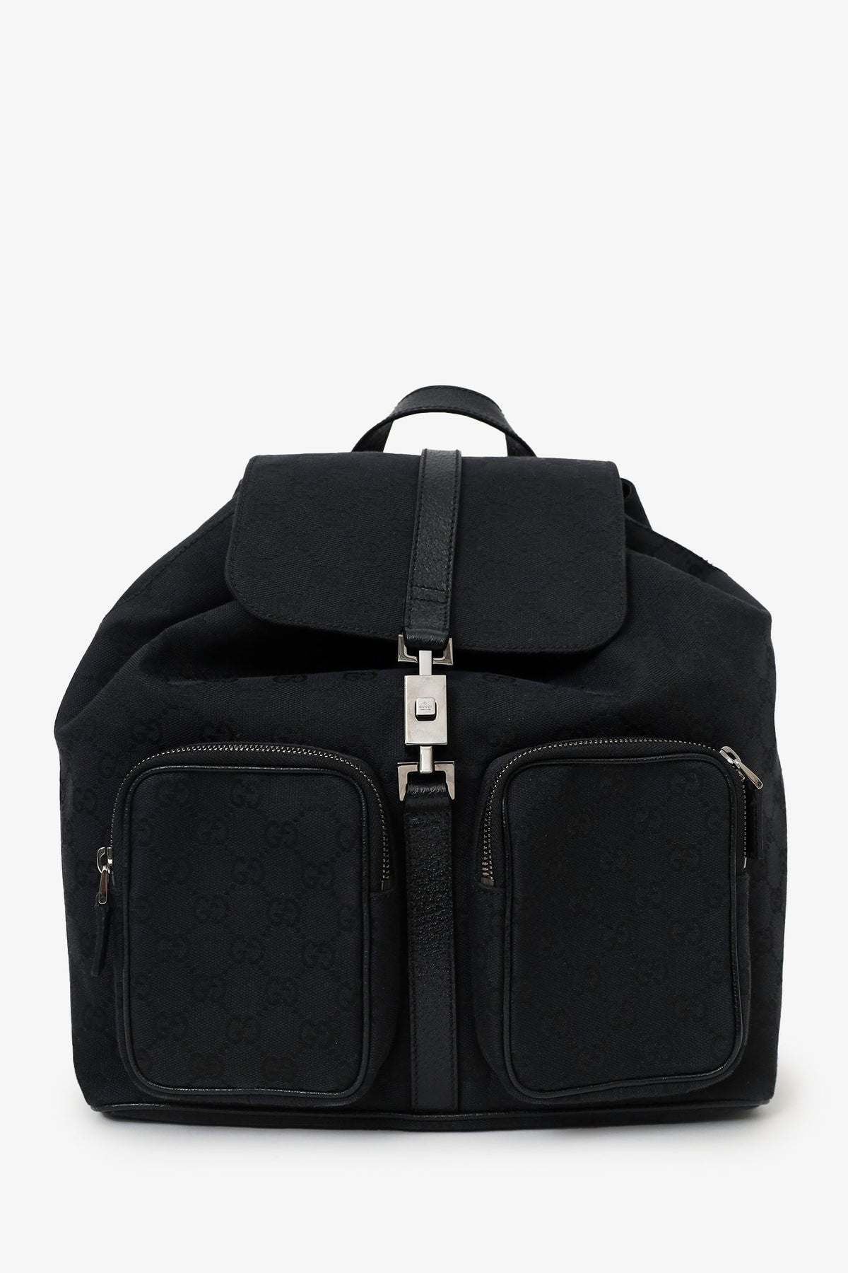 Gucci Black Canvas/Leather Jackie GG Backpack