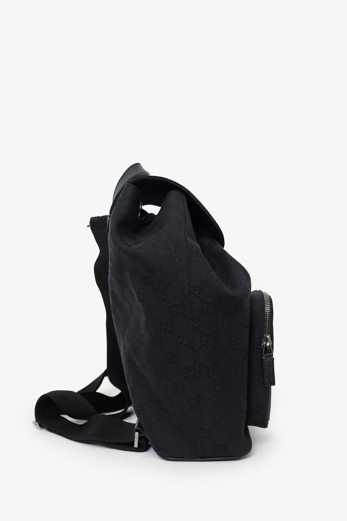 Gucci Black Canvas/Leather Jackie GG Backpack