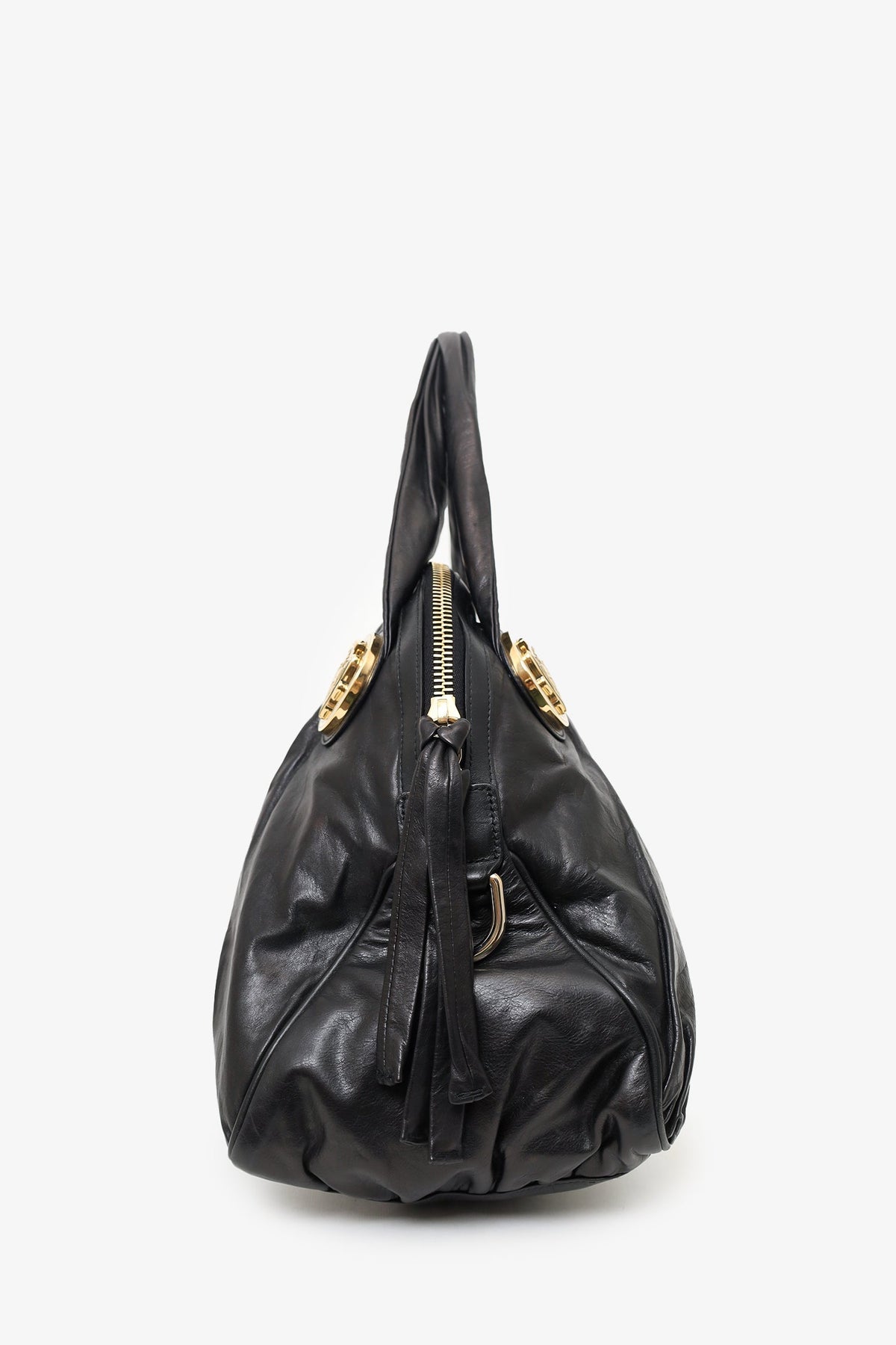 Gucci Black Leather 'Hysteria' Hobo Bag