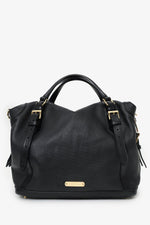 Burberry Black Perforated Leather 'Ellers' Bag with Strap