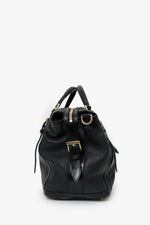 Burberry Black Perforated Leather 'Ellers' Bag with Strap