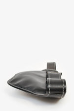 Burberry Black Leather White Contrast Stitch 'Brummell' Belt Bag