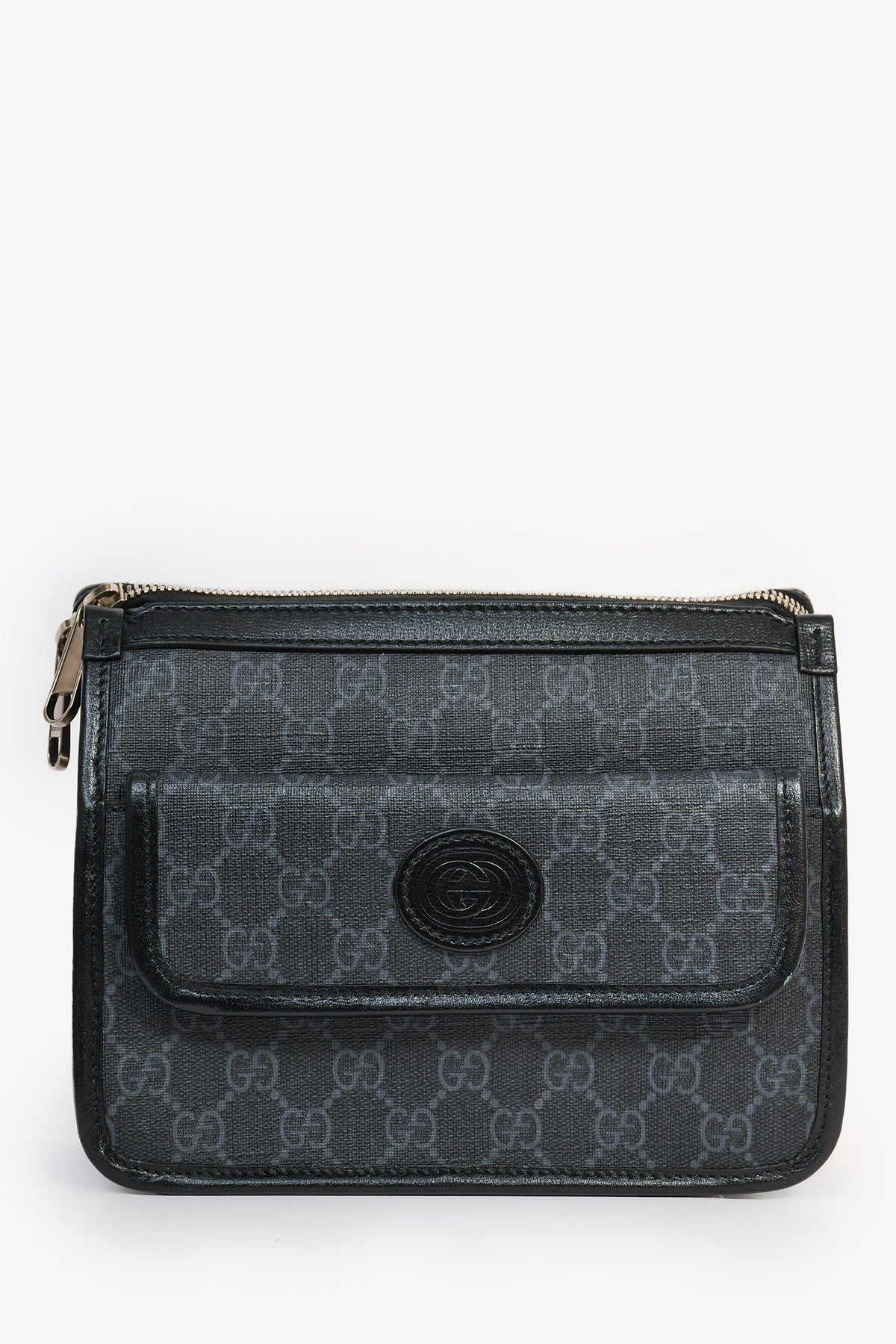 Gucci Black GG Canvas Messenger Bag
