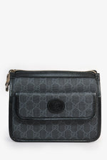 Gucci Black GG Canvas Messenger Bag