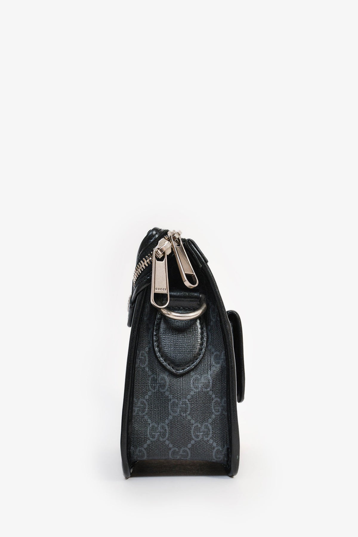 Gucci Black GG Canvas Messenger Bag