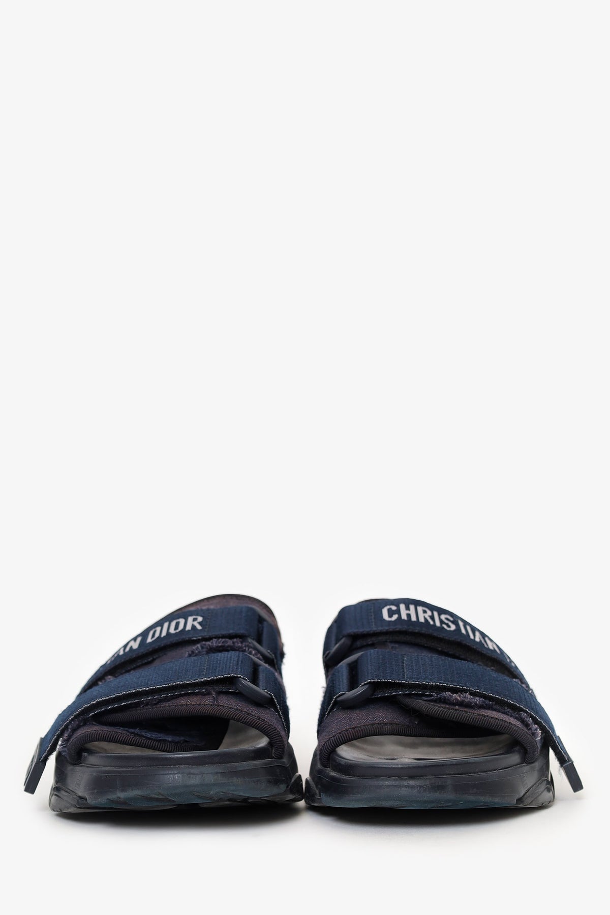 Christian Dior Navy J'Adior Velcro Slides Size 36