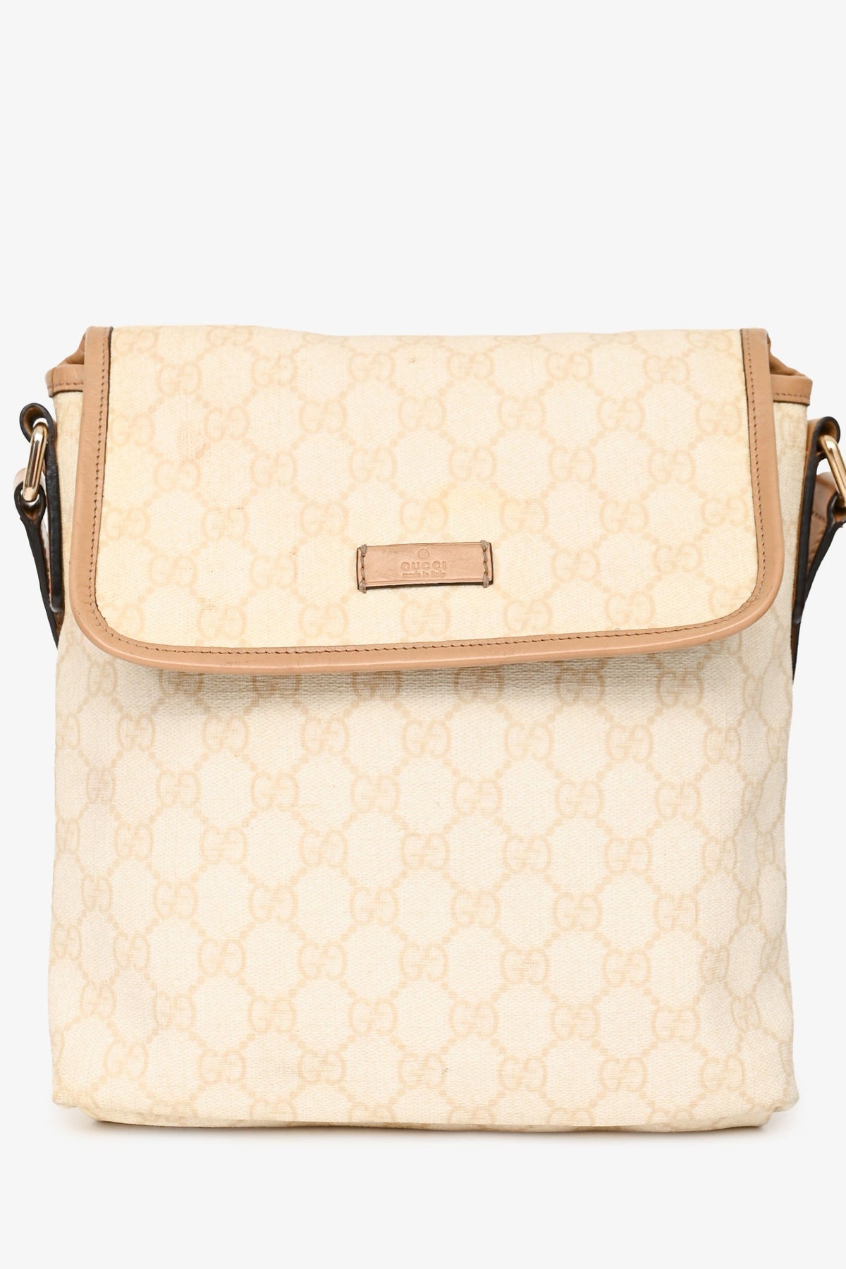 Gucci Cream Coated Canvas GG Supreme Messenger Bag