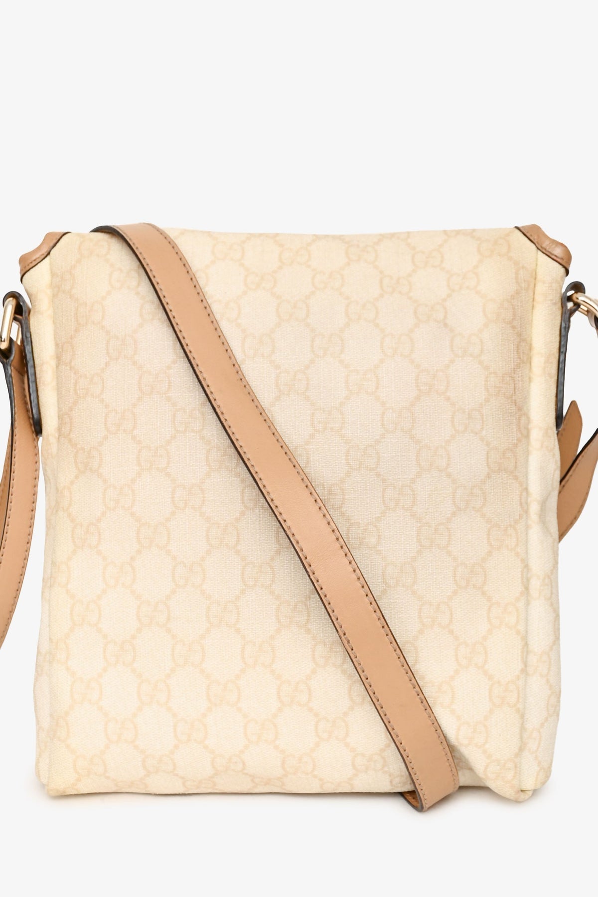 Gucci Cream Coated Canvas GG Supreme Messenger Bag