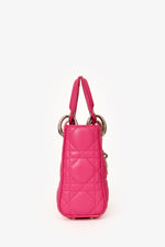 Christian Dior Pink Cannage Leather Mini 'Lady Dior' with Strap
