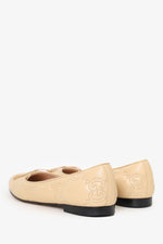 Gucci Beige Quilted GG Leather Ballet Flats Size 38.5