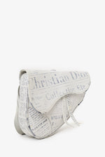 Christian Dior x Daniel Arsham 2019 White/Grey Newspaper Printed Saddle Bag