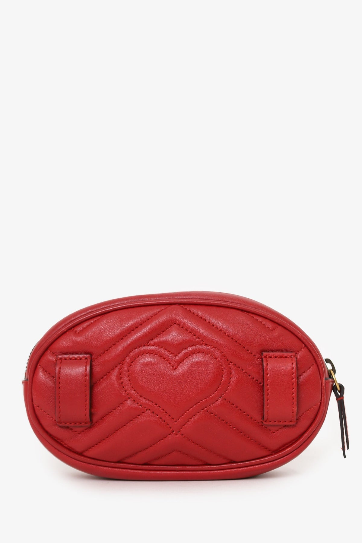 Gucci Red Chevron Leather Marmont Belt Bag