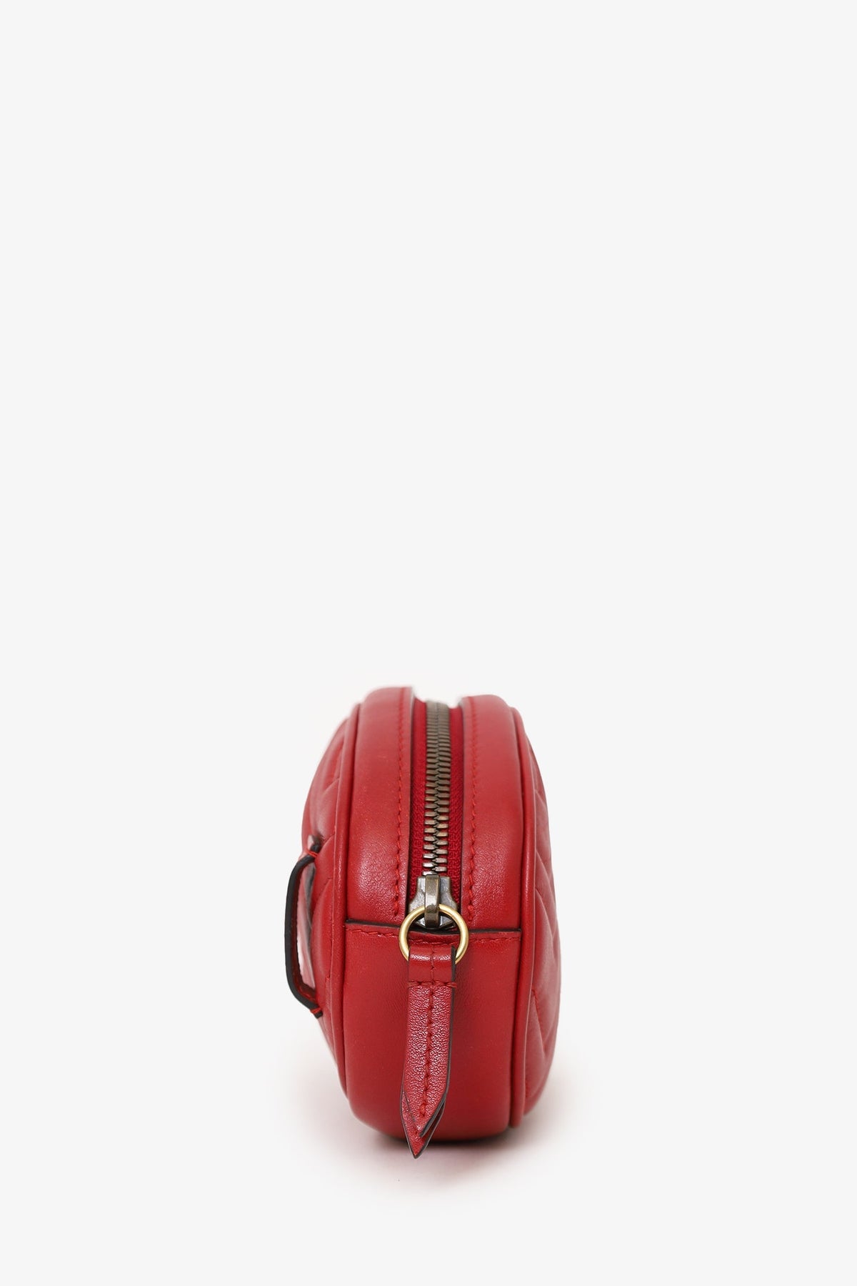 Gucci Red Chevron Leather Marmont Belt Bag
