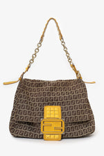 Fendi Brown Zucca Canvas Mama Baguette Chain Bag