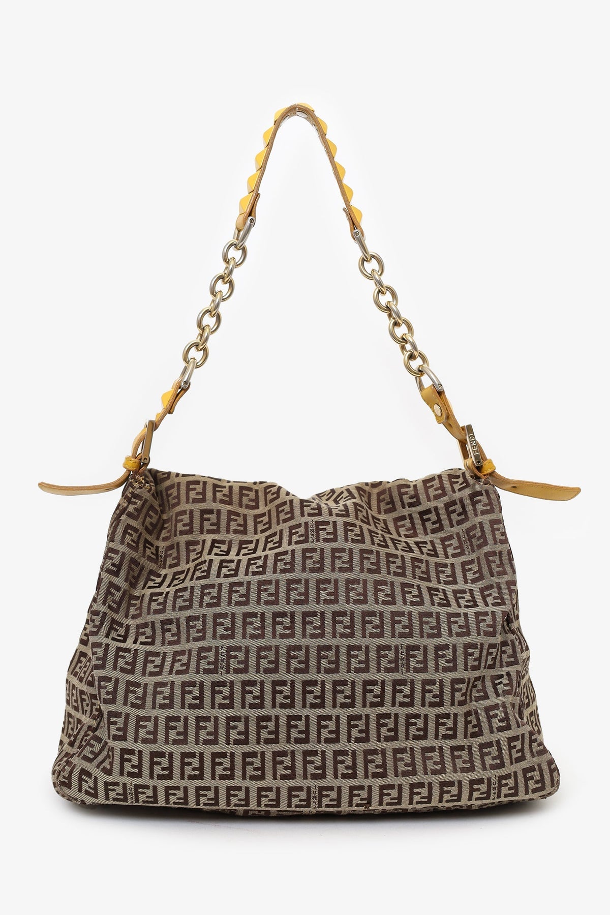 Fendi Brown Zucca Canvas Mama Baguette Chain Bag