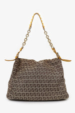 Fendi Brown Zucca Canvas Mama Baguette Chain Bag