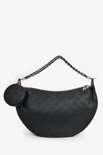 Louis Vuitton Black Mahina Leather Monogram 'Baia' Chain Shoulder Bag with Strap + Coin Pouch