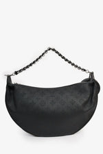 Louis Vuitton Black Mahina Leather Monogram 'Baia' Chain Shoulder Bag with Strap + Coin Pouch