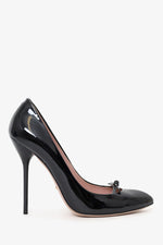Gucci Black Patent Leather Bow Pumps Size 40