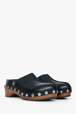 Christian Dior Black Leather Diorquake Clogs Size 37