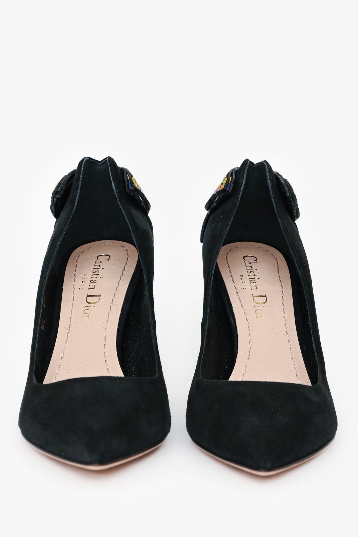 Christian Dior Black Suede Butterfly Details Pumps Size 36
