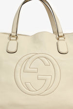 Gucci Cream Grained Leather Soho Large Tote Bag