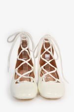 Christian Dior White Patent/Acrylic Heel Lace Up Shoes Size 39