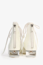 Christian Dior White Patent/Acrylic Heel Lace Up Shoes Size 39