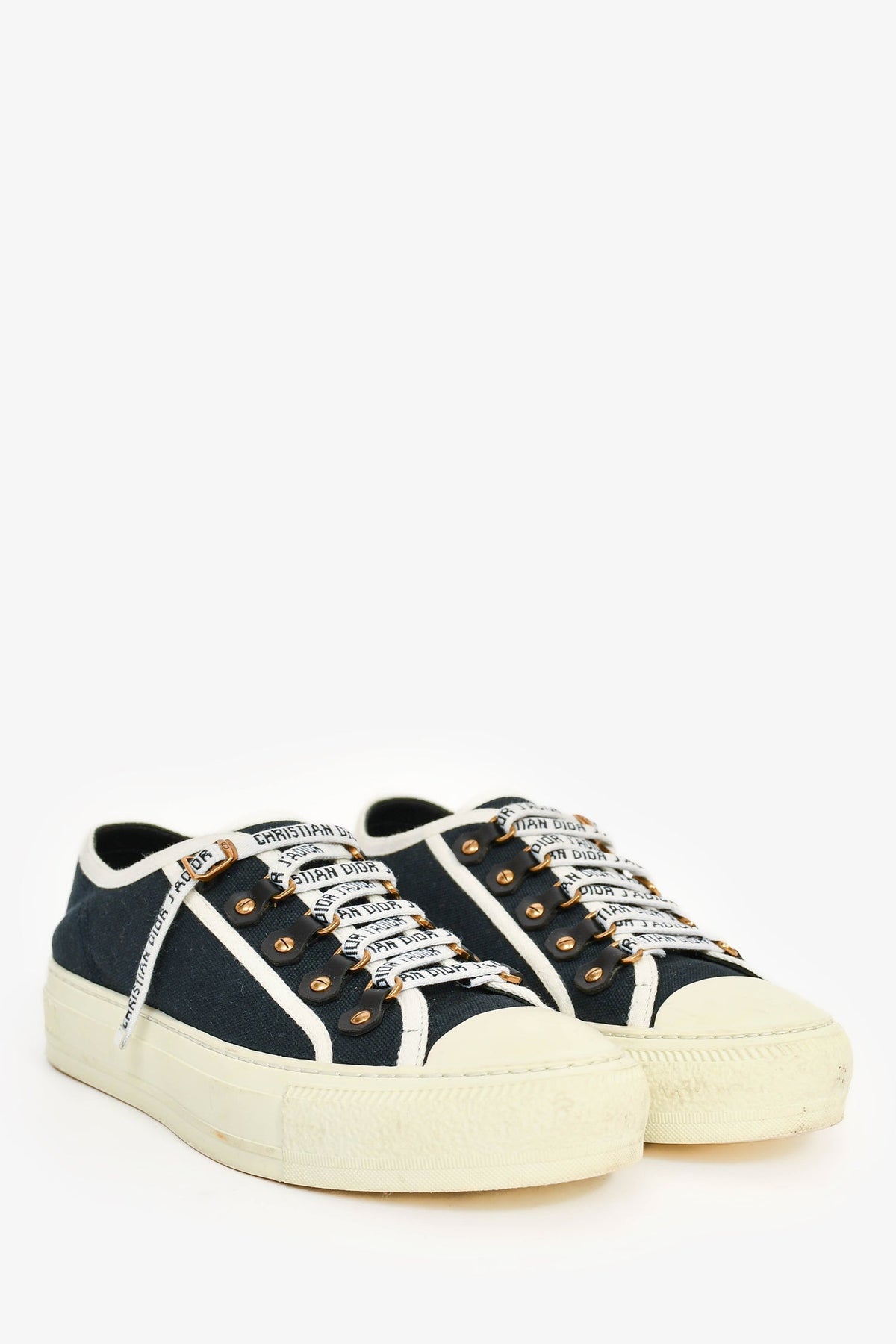 Christian Dior Navy 'J'Adior' Low Top Sneakers Size 37