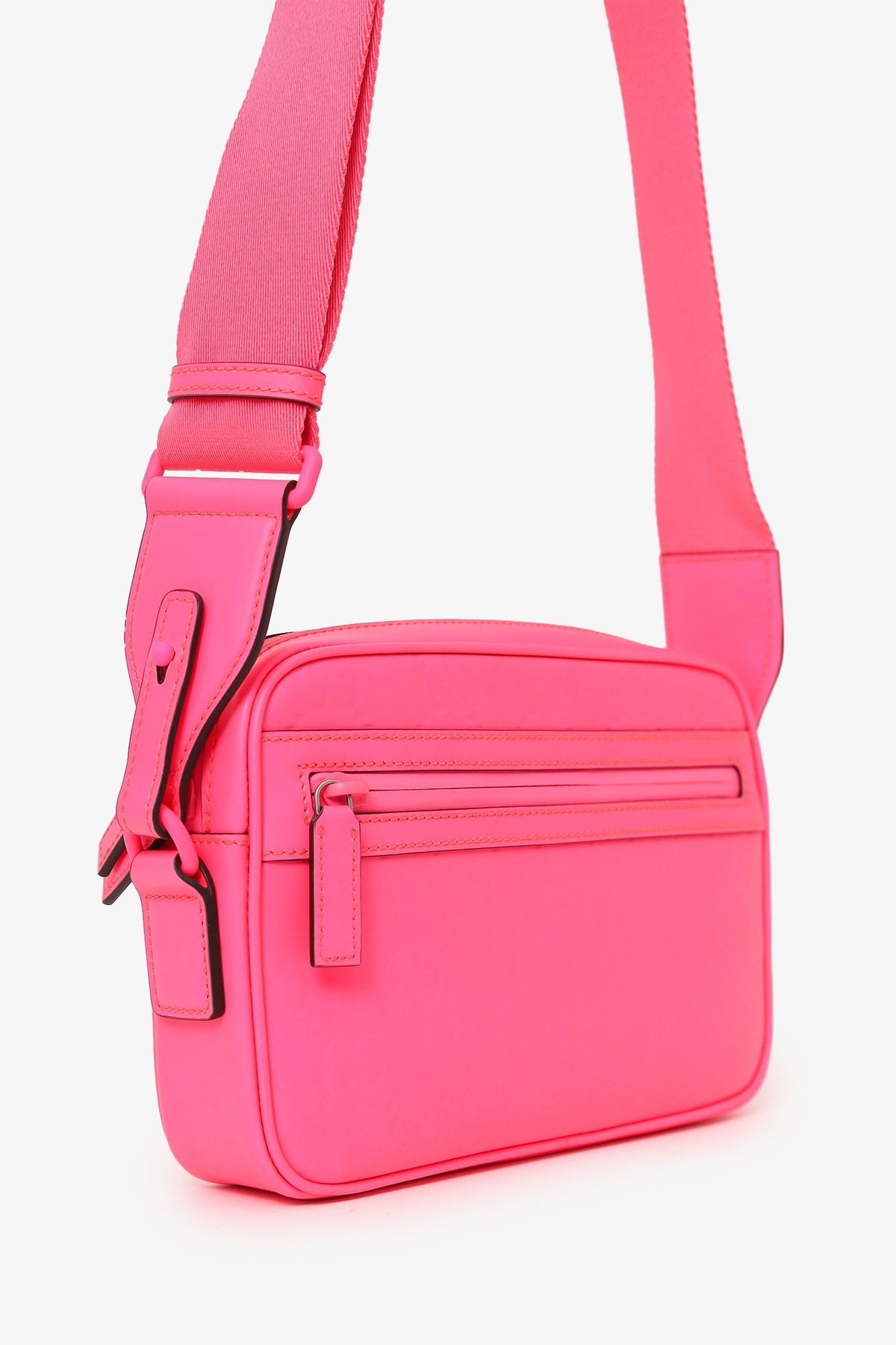 Gucci Neon Pink Rubber-Effect Crossbody Bag