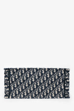 Christian Dior 2019 Navy Oblique Jacquard Medium Book Tote with 'Lizzie' Embroidery