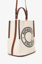 Burberry Off-White Canvas Small Peggy Bucket Bag