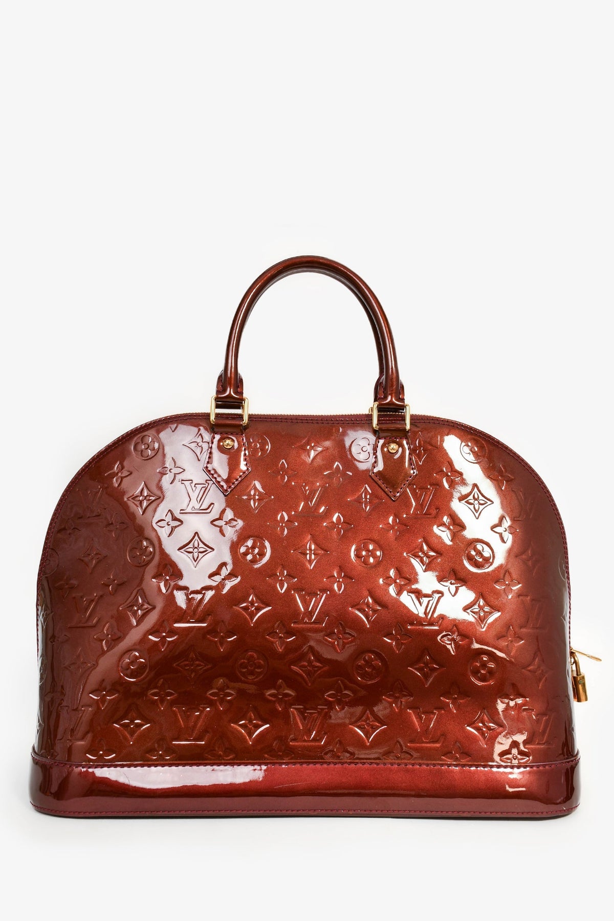 Louis Vuitton 2012 Burgundy Vernis Patent Leather Alma PM Top Handle