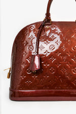 Louis Vuitton 2012 Burgundy Vernis Patent Leather Alma PM Top Handle