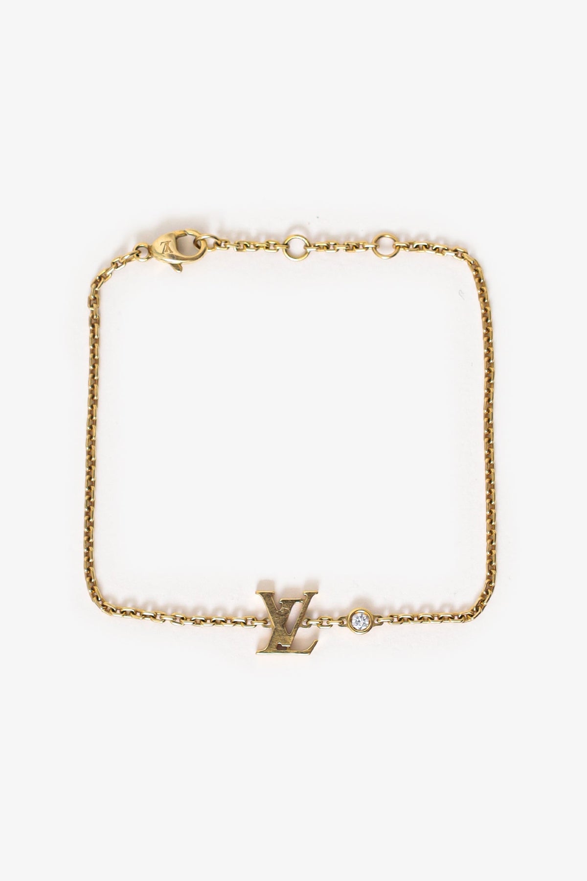 Louis Vuitton 18K Gold /Diamond 'LV' Bracelet
