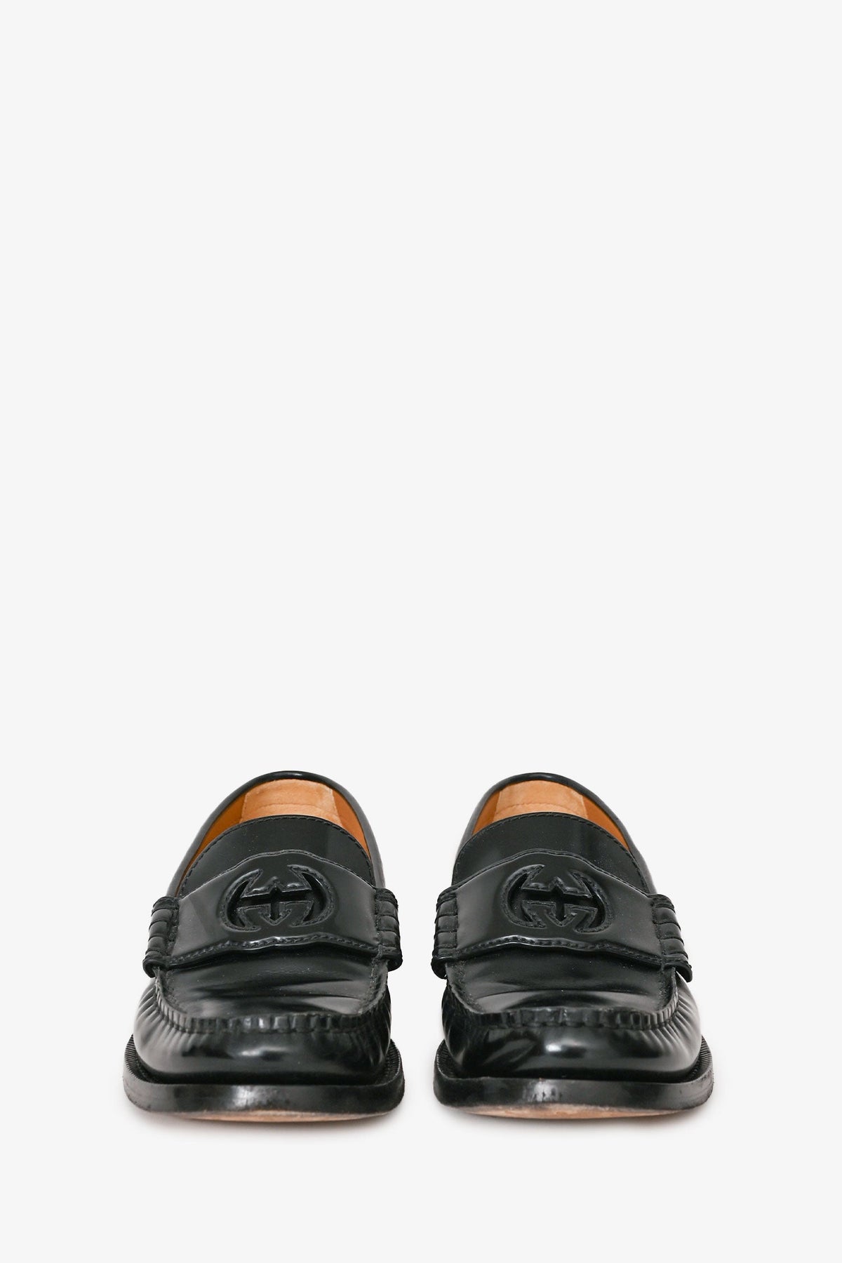 Gucci Black Leather 'Betis Glamour' Loafer Size 36.5