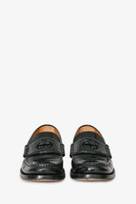 Gucci Black Leather 'Betis Glamour' Loafer Size 36.5