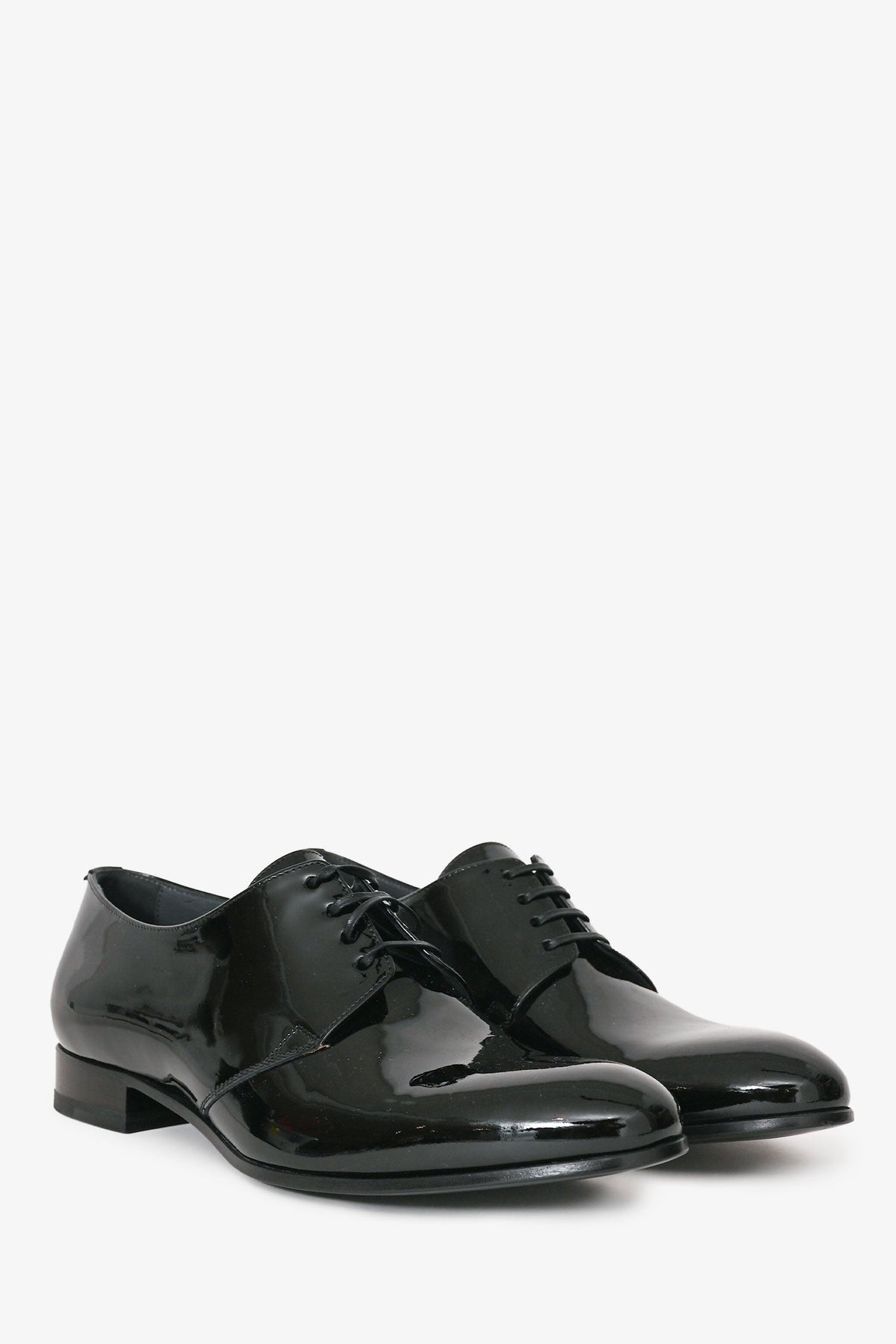 Christian Dior Black Patent Leather Derby Shoes Size 38