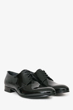 Christian Dior Black Patent Leather Derby Shoes Size 38