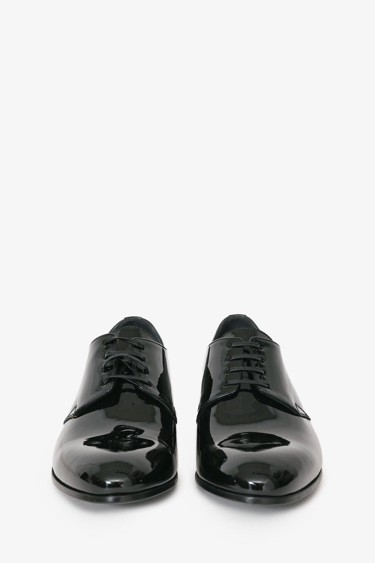 Christian Dior Black Patent Leather Derby Shoes Size 38