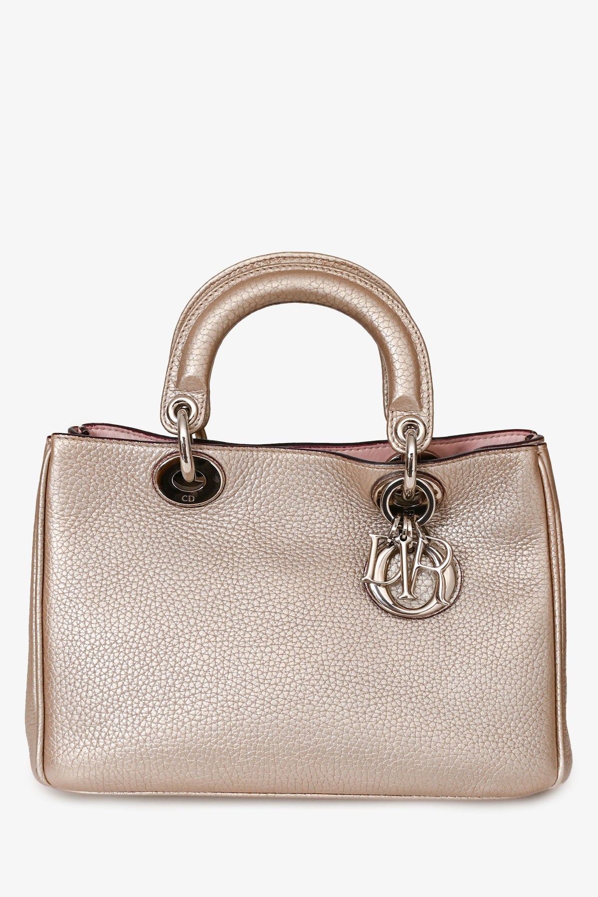 Christian Dior 2014 Gold Leather Mini Diorissimo Top Handle with Strap