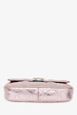 Christian Dior 2014 Pink Metallic Cannage Leather 'Miss Dior' Wallet on Chain