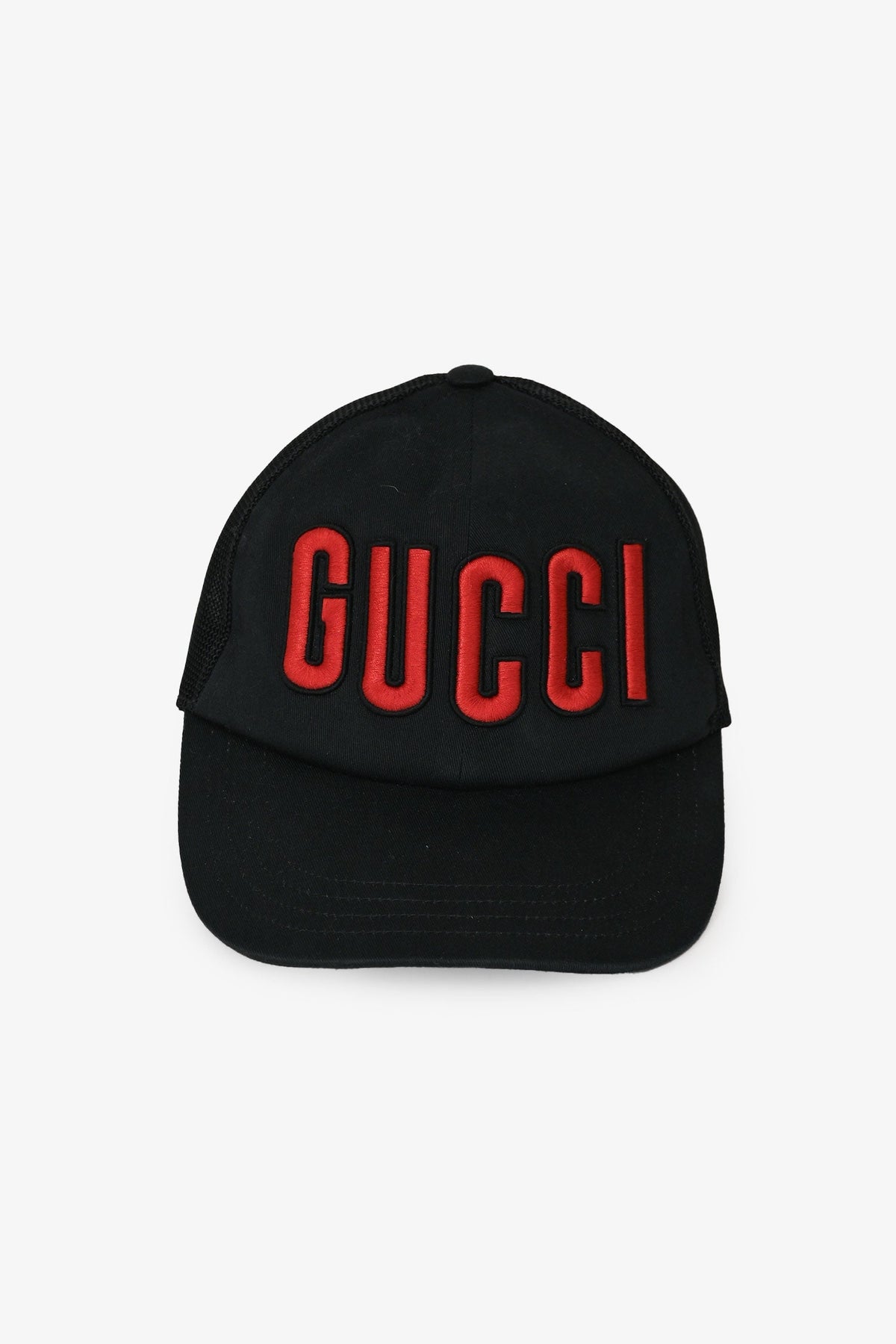 Gucci Black/Red Logo Embroidered Baseball Hat Size M